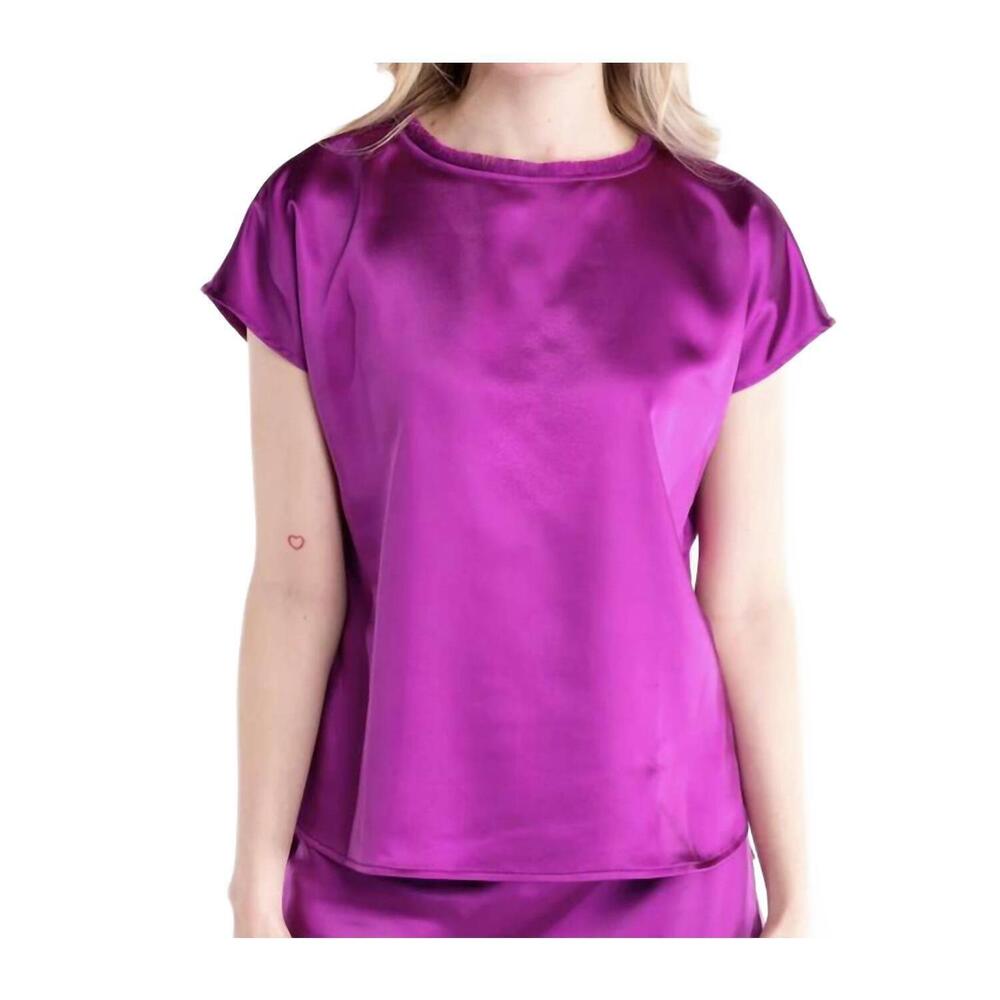 NEW S'EDGE astor cap sleeves top in plum